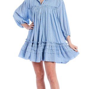 Free people blue polka dot baby doll dress.